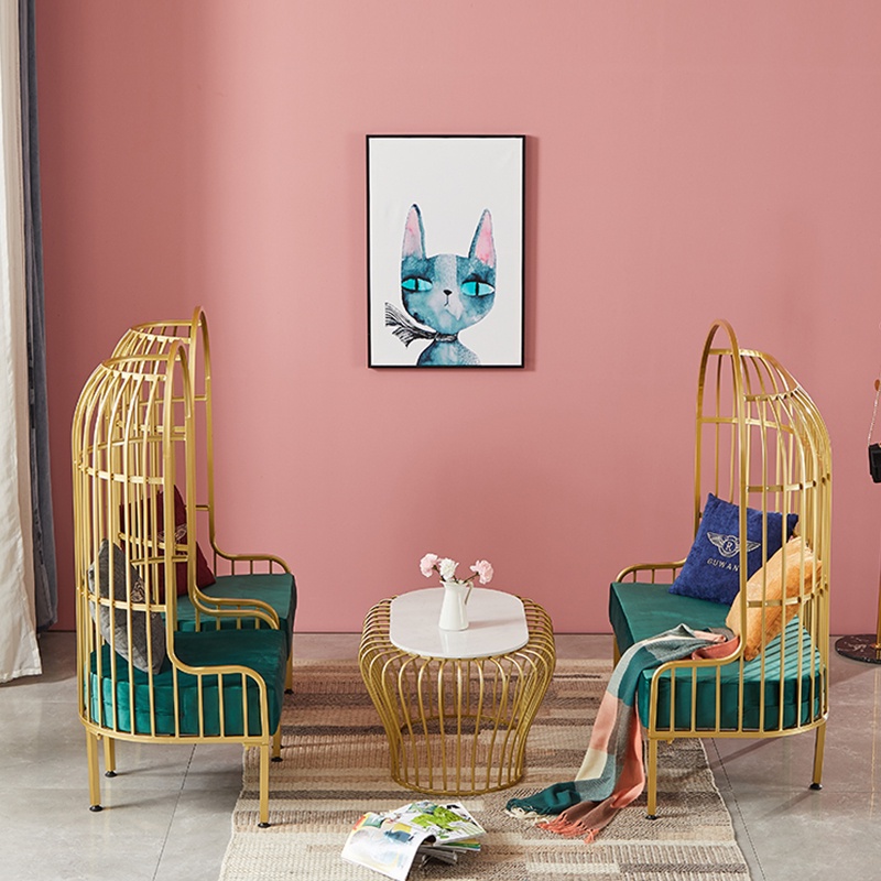 Nordic iron gold birdcage leisure living room bedroom beauty reception