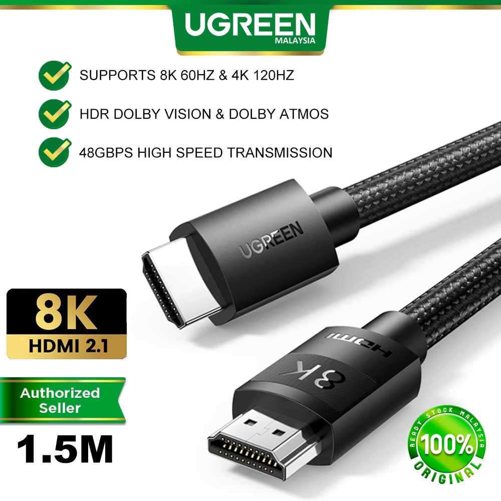 UGREEN HDMI To HDMI 2.1 Cable 8K 60Hz 4K 120Hz 48Gbps HDR Dolby Vision