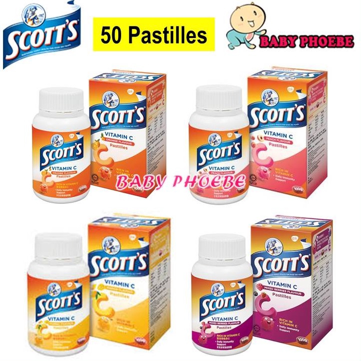 Scott's Vitamin C Gummies Mixed Berries/Mango/Orange/Peach 50