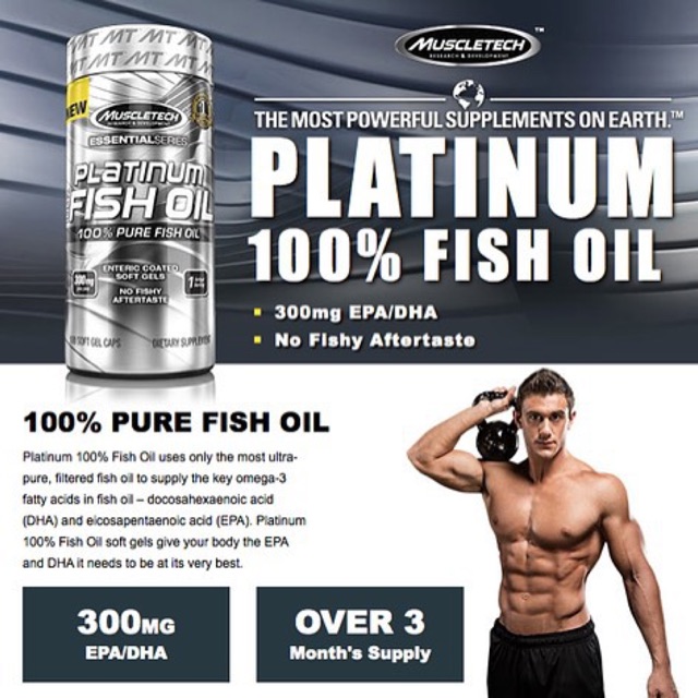 (IMPORTED) MUSCLETECH 100 FISH OIL, 100 SoftGels (Improve Body Muscle