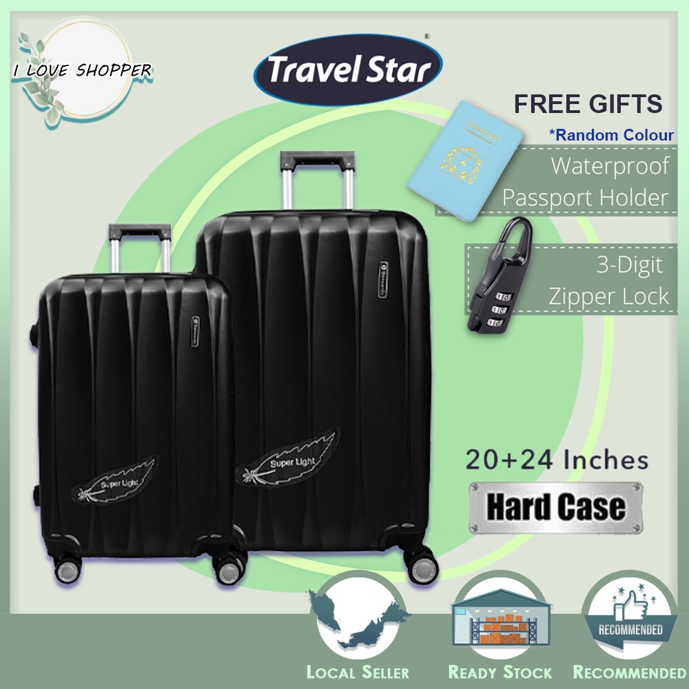 BUNDLE Travel Star 9220 Elegant Hard Case Luggage Set Suitcase Set