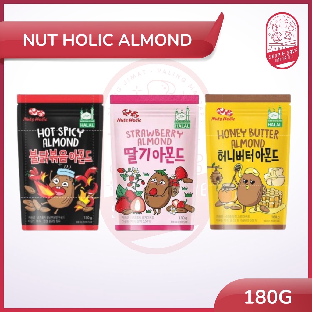 Nuts Holic Almond [Korea Snack] 180g (Halal) ( Flavor Hot Spicy