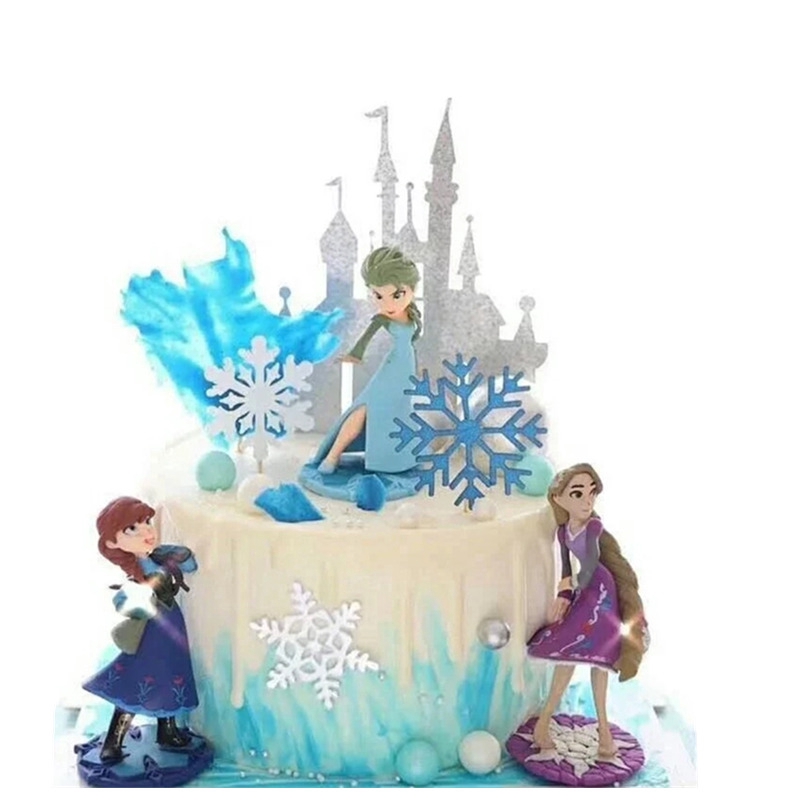 2pcs Frozen Princess Cake Toppers Disney Figures/toy PVC 910cm tall