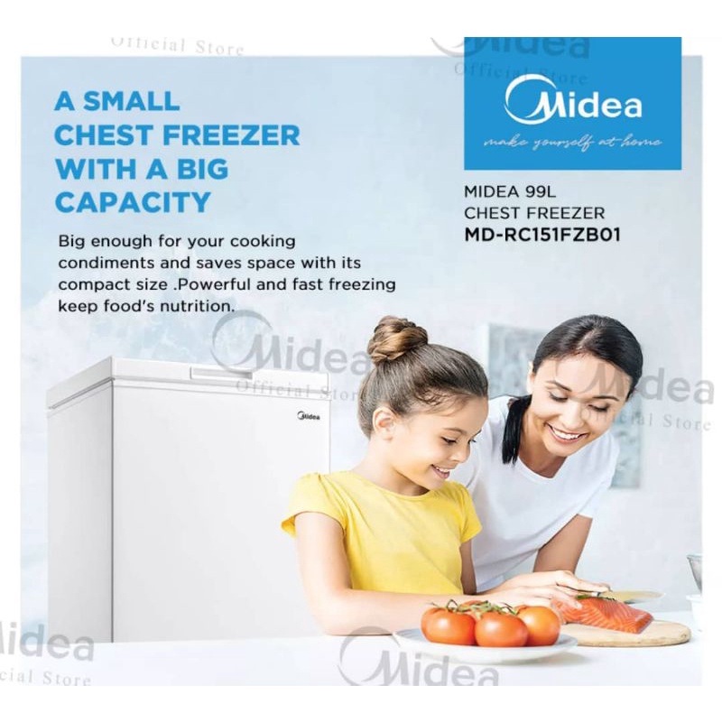 Midea Chest Freezer 99L MDRC151FZB01 Shopee Malaysia