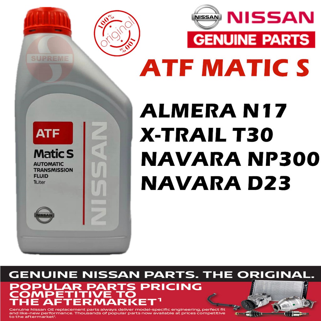 (100 ORIGINAL) Nissan ATF MATIC S Auto Gear Oil (1L) Almera,Livina,X