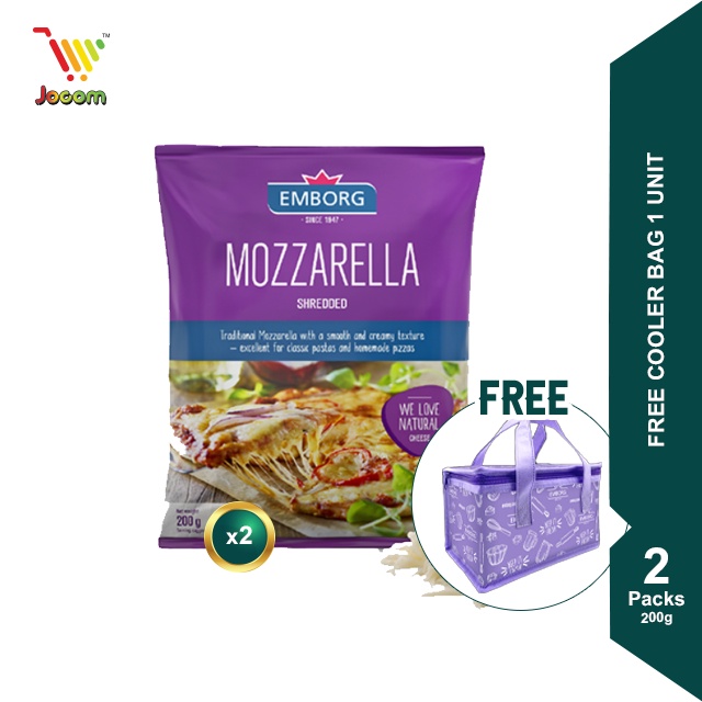 Mozzarella Shredded Cheese (200g x 2 Packs) [Free Cooler Bag