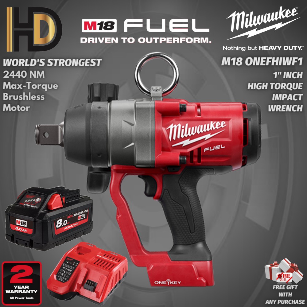 Milwaukee M18 ONEFHIWF1 1" Inch HIGH TORQUE IMPACT WRENCH 2440 NM