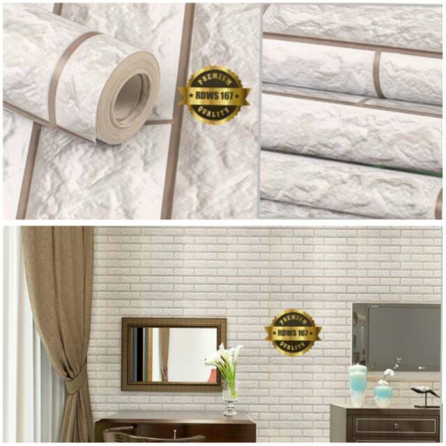 10M 3D White Brick Wallpapers Shopee Malaysia