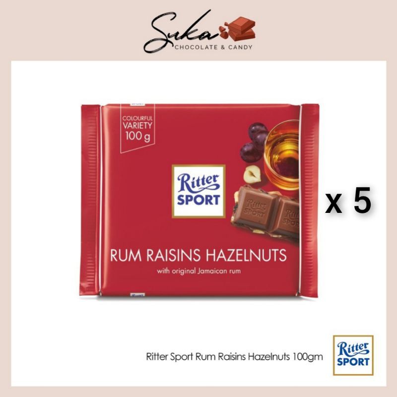 Tidak Halal) Bundle (100G X 5) Ritter Sport Rum Raisins Hazelnuts Exp. 04/01/2022 | Shopee Malaysia