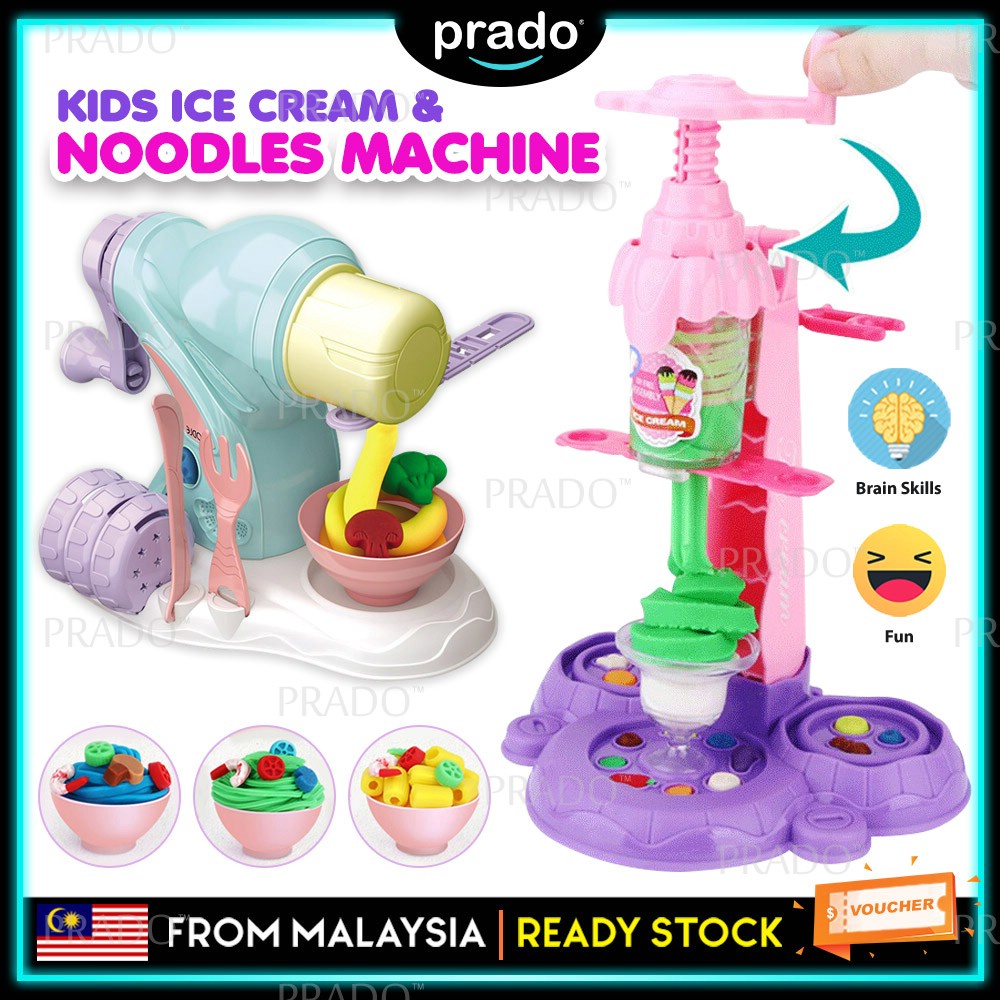 PRADO CLEAR STOCK DIY Ice Cream Maker Play Doh Toys Noodles Toy Maker