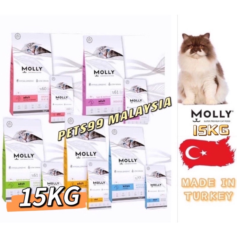 15KG MOLLY SUPER PREMIUM CAT FOOD (MADE IN TURKEY) MAKANAN KUCING