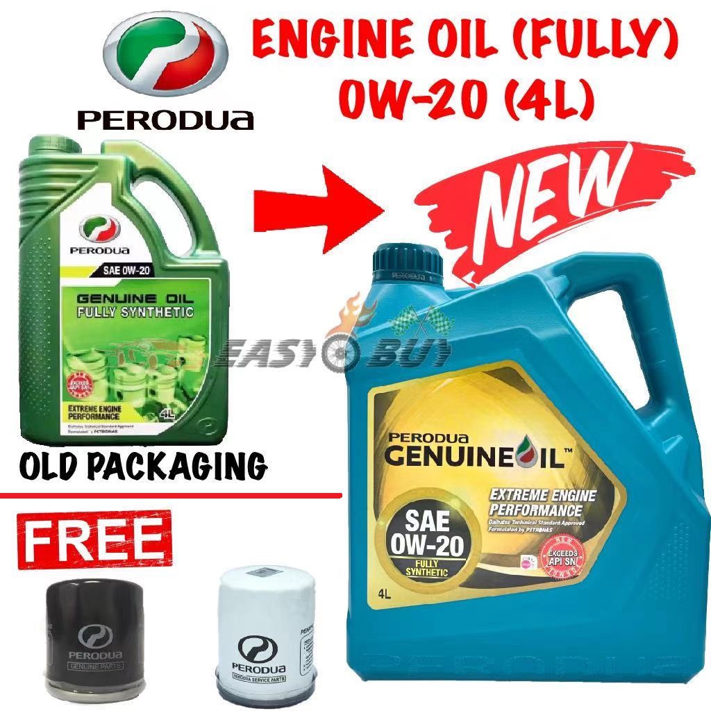 (NEW PACKAGING) Perodua engine oil 0w20 0w20 Fully