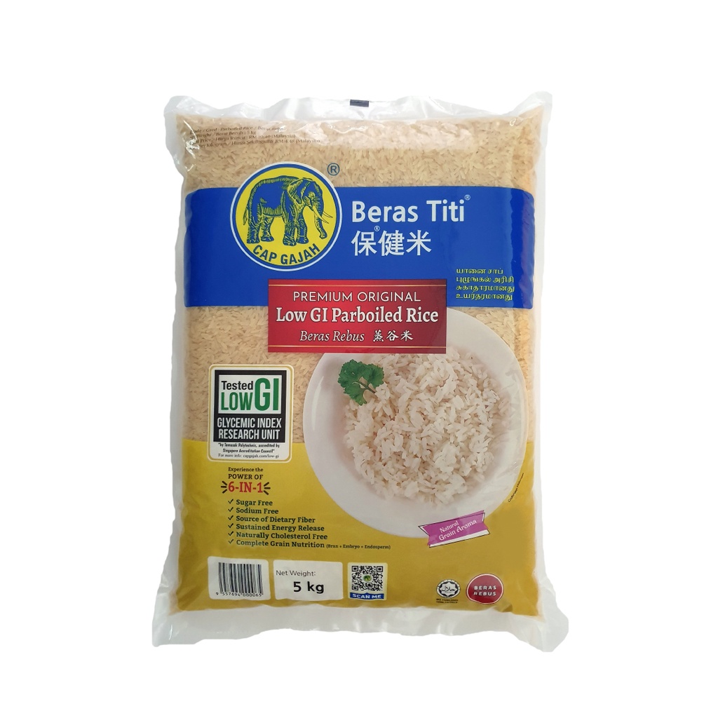 Cap Gajah Beras Titi Low GI parboiled rice 5kg [SelfCollection