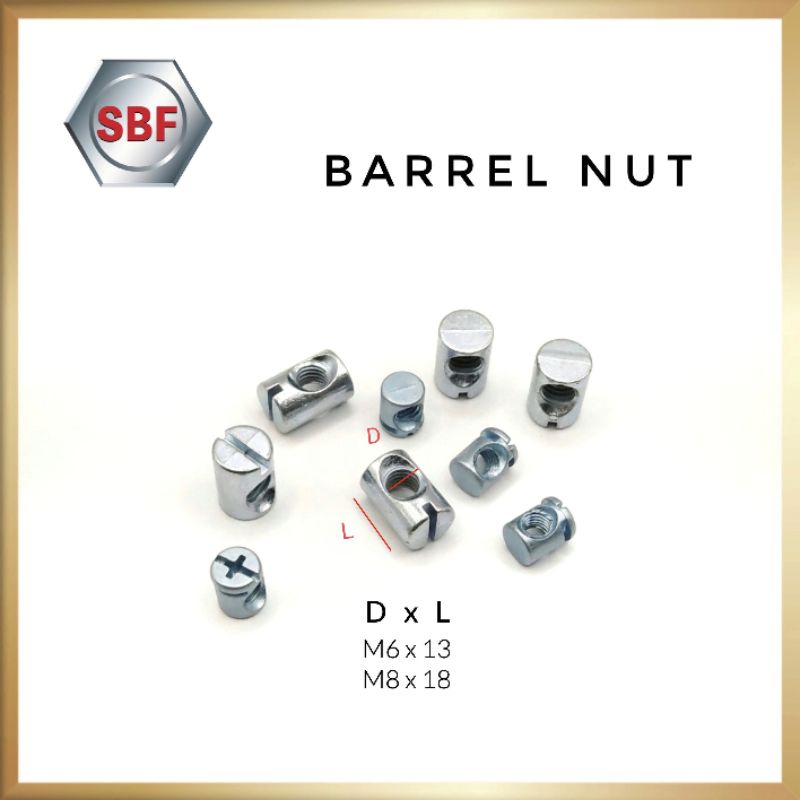 M6 /M8 BARREL NUT (ZINC) Shopee Malaysia