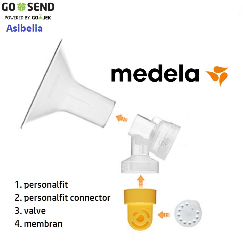 Medela Spare Parts 4 part (Tap, Membrane, Connector, Funnel) Shopee