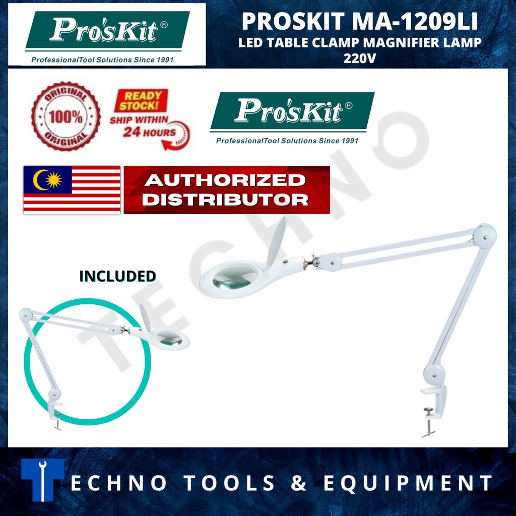 PROSKIT MA1209LI LED TABLE CLAMP MAGNIFIER LAMP 220V Shopee Malaysia