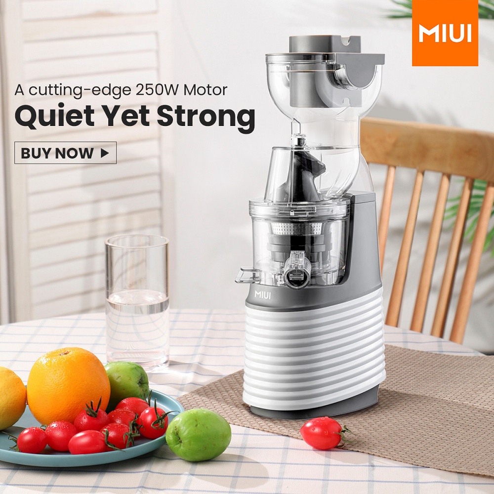 MIUI Slow Juicer 32M00 Original 7Stage Screw Fruit Extractor 60rpm Electric Fruit Juicers 250W