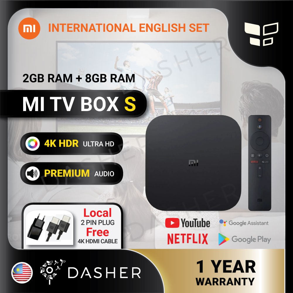 Xiaomi Mi Box S 4K HDR Android TV Box With Google Assistant Media