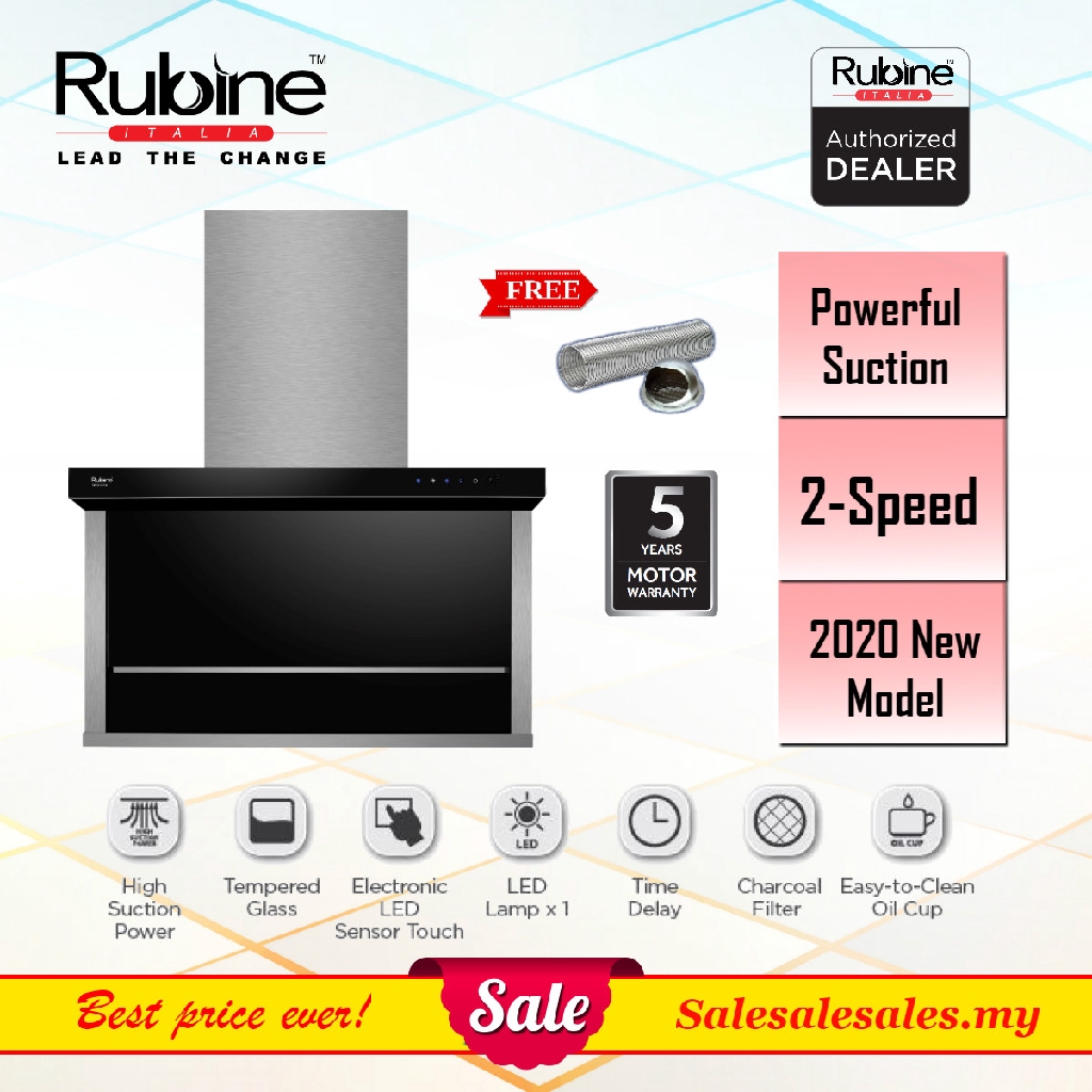*VALUE PACKAGE* Rubine RCHSIROCCOXBL 1500m3 Designer Cooker Hood + Builtin Hob Packages