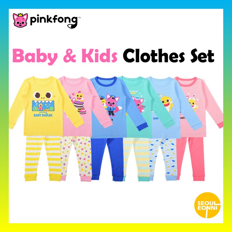 [Pinkfong] Baby Shark Clothes Set / Kids Clothes Set / Baby & Kids Long