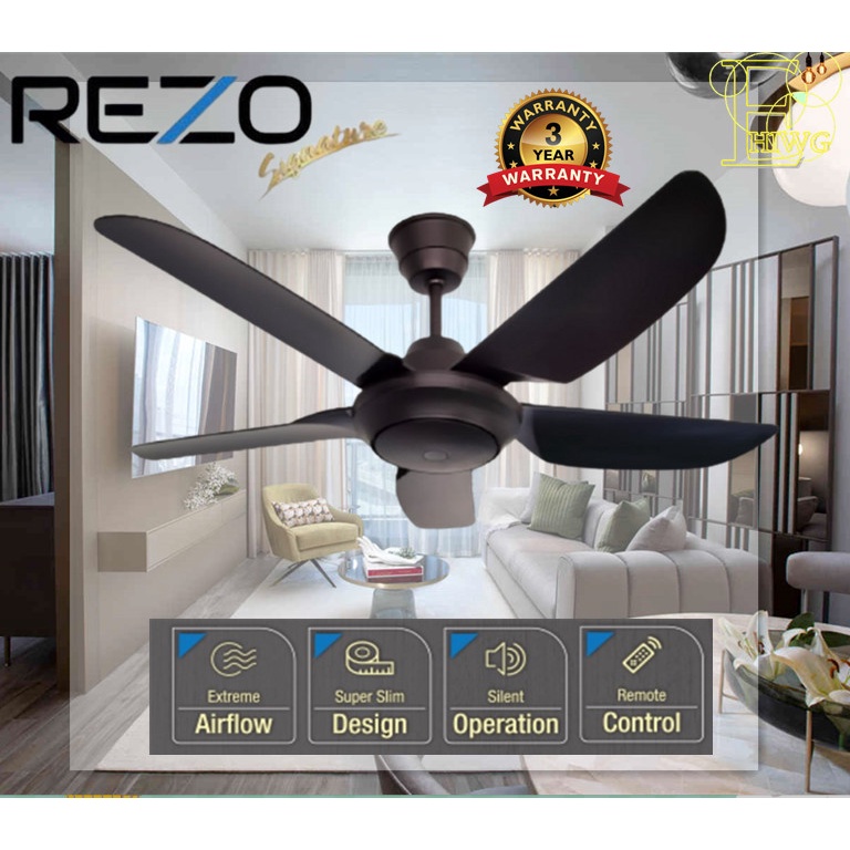 REZO Ceiling Fan Ax42 42inch Matt Black Kipas Ceiling Shopee Malaysia