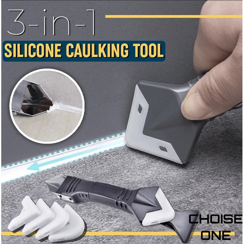 3 in 1 Silicone Removal and Caulking Sealant Trowel Grout Tool Kit Caulking Finishing Tool Kit