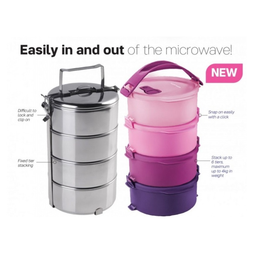 Tupperware Microwaveable Tup Tiffin Set 550ml (4pcs) Shopee Malaysia