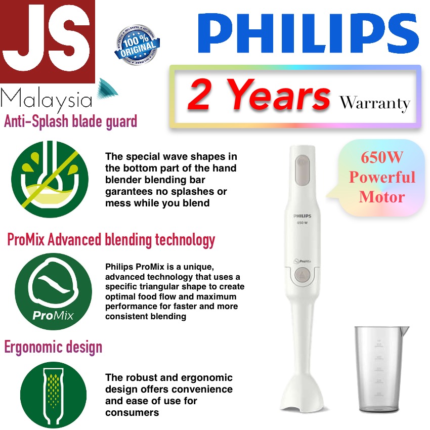 Philips Hand Blender ProMix 650w Motor HR2531/01 Shopee Malaysia