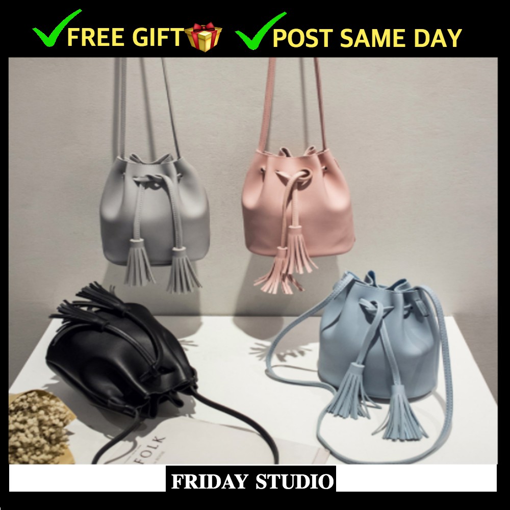 Small Korean Bucket Bag Sling Bag Cute Crossbody Bag Shopee Malaysia