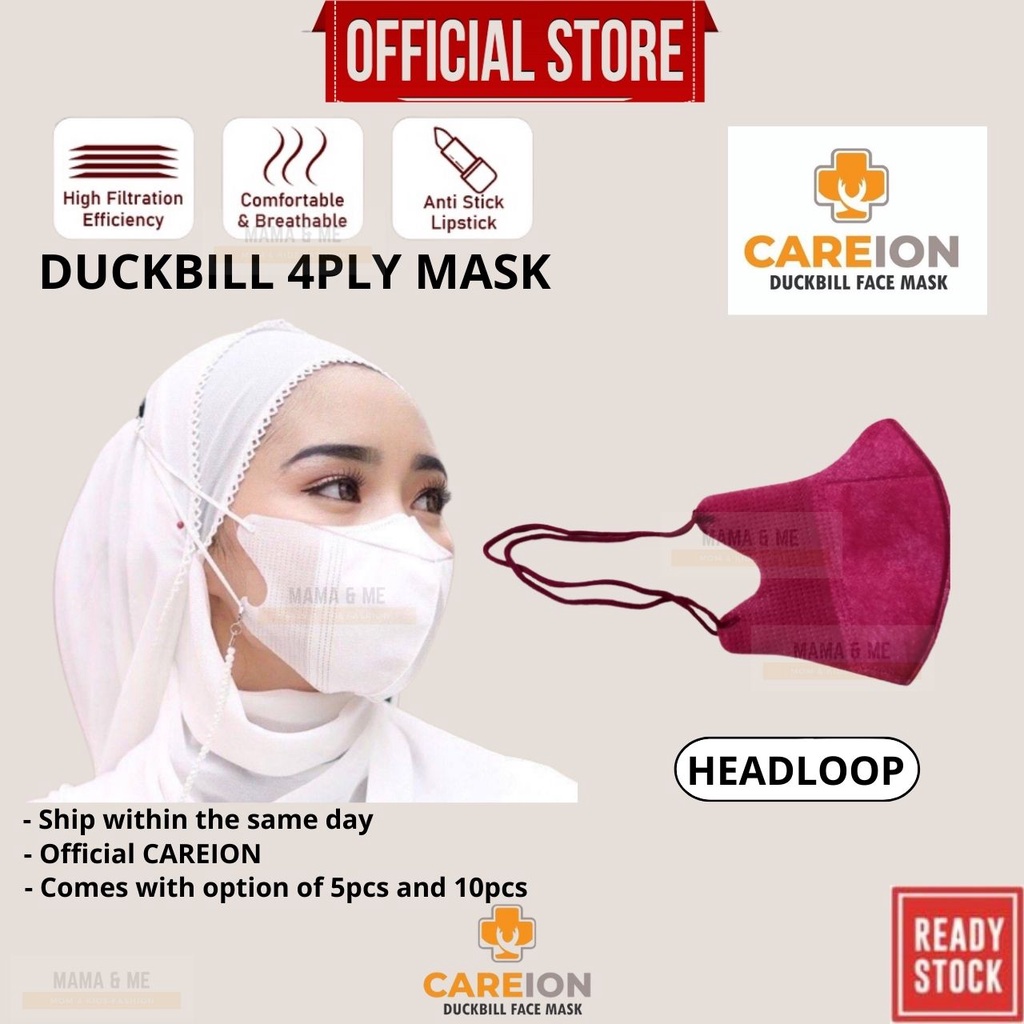 CAREION 4PLY HEADLOOP DUCKBILL MASK [100 ORIGINAL] Mask DUCKBILL