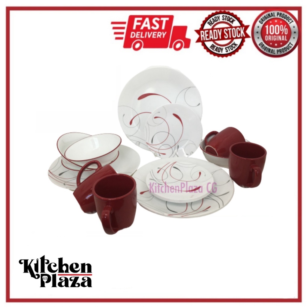Corelle Livingware Splendor 16pcs Dinnerware Set Shopee Malaysia
