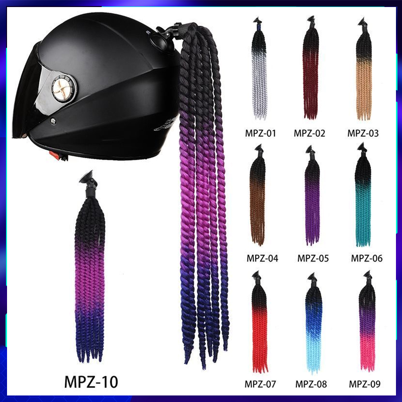 Motorcycle Helmet Hair Ponytail Braids For Motorbike Helmets Twist Dual