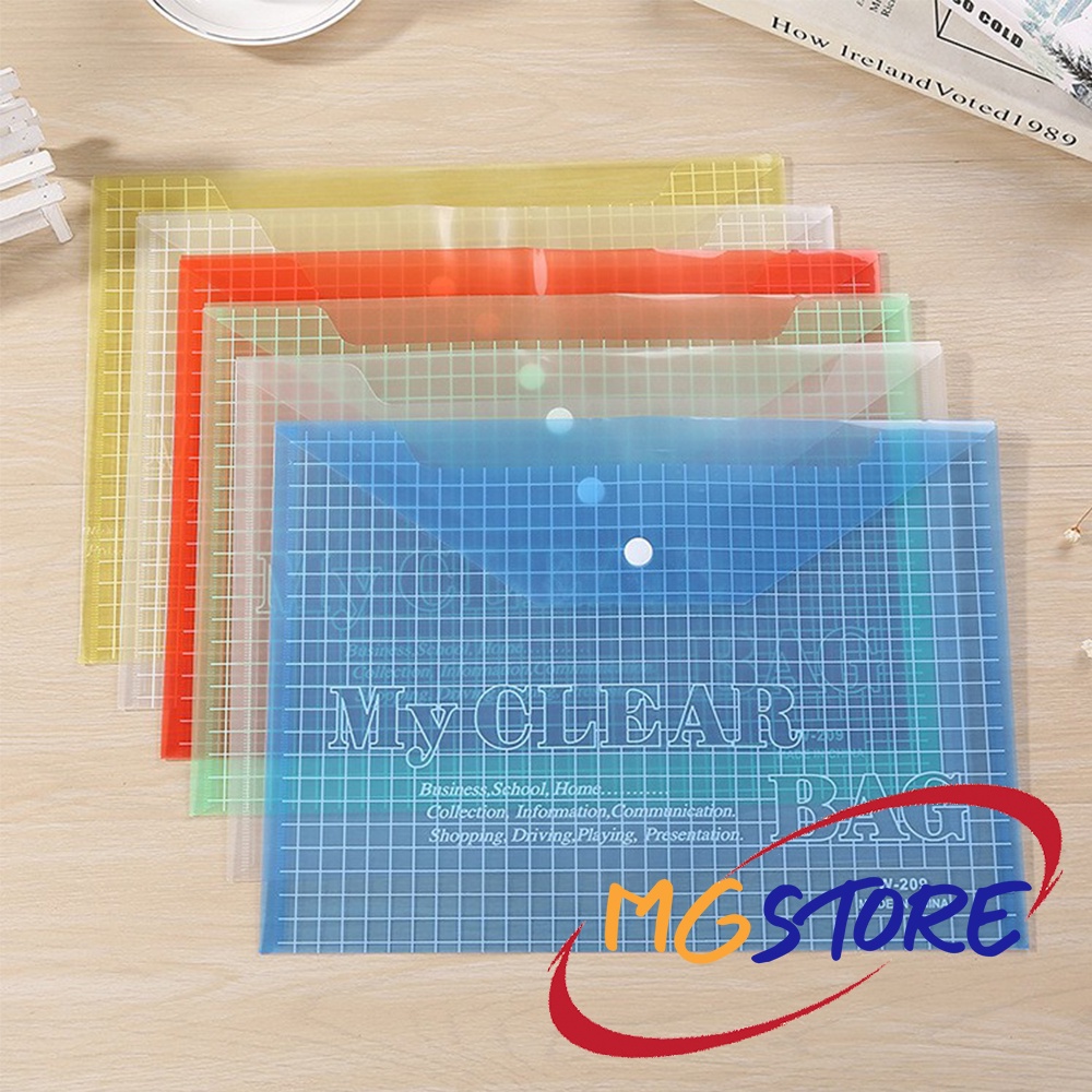 My Clear Bag Button File (Random Colour) Shopee Malaysia