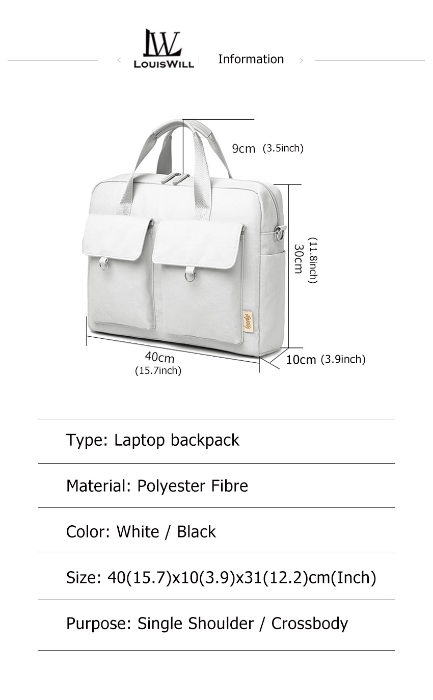 LouisWill Laptop Bags Business Laptop Cases Men Women Travel Computer