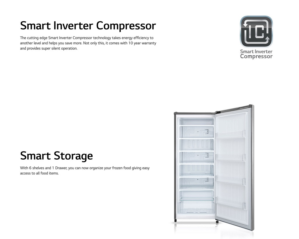 LG 171L Upright Freezer GN304SLBT with Smart Inverter Shopee Malaysia