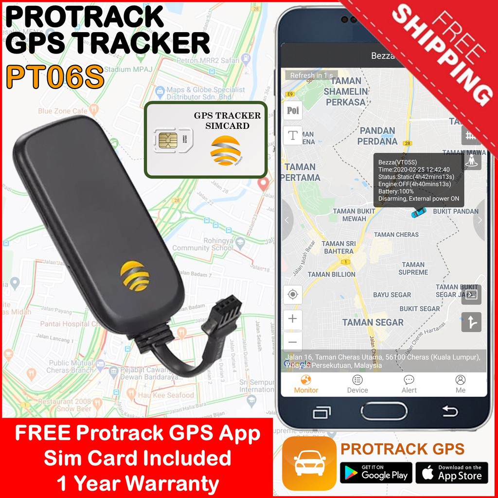 GPS Tracker PT06S Lifetime License Protrack App (tag