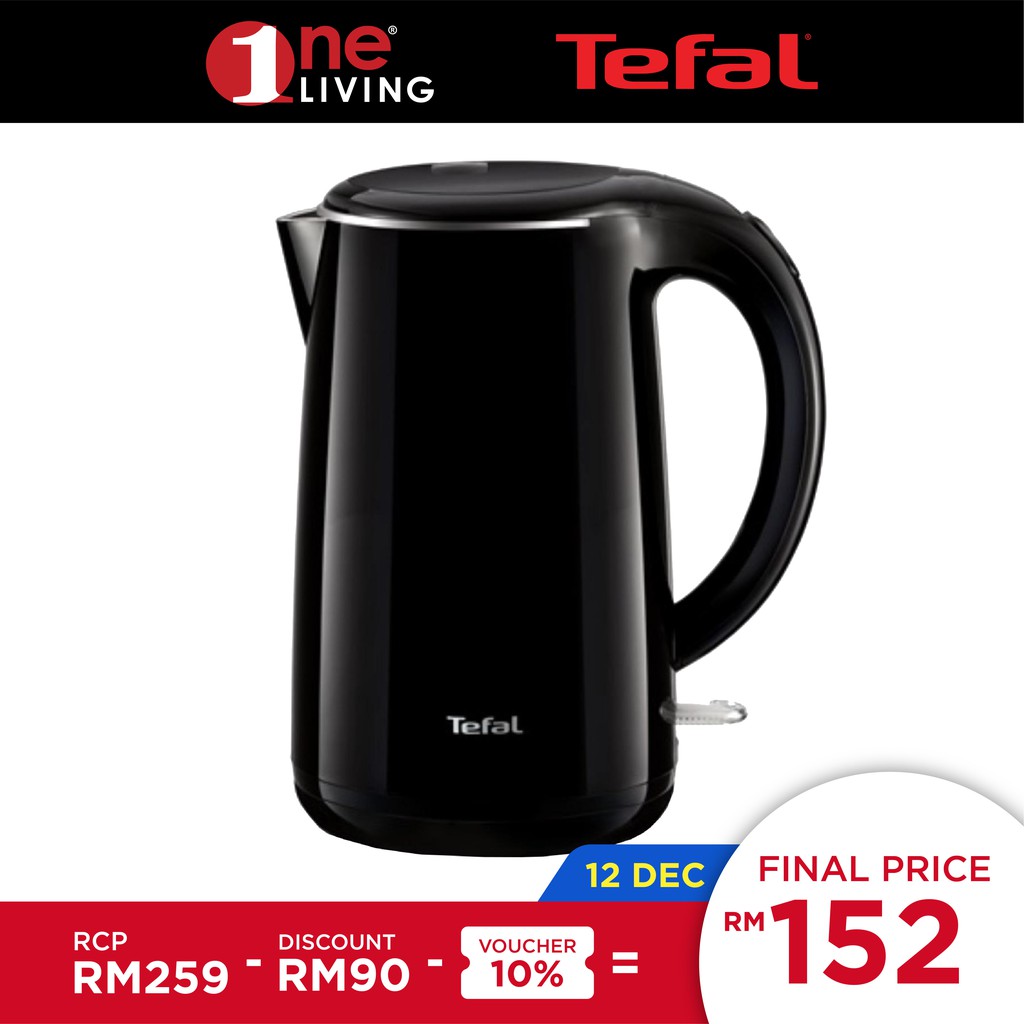 Tefal Safe Tea Jug Kettle Black 1.7L KO2608 Shopee Malaysia