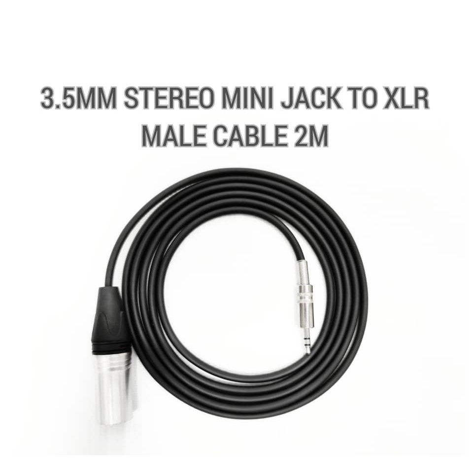 XLR Plug to 3.5mm TRS Male Connector (2 Meters) Heavy Duty Audio Cable