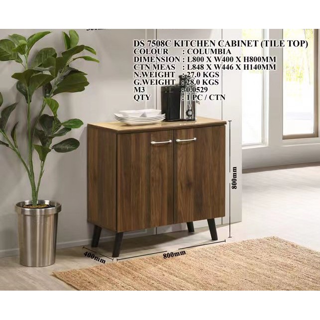 80CM 2 Door Kitchen /Almari Dapur Gas/ Gas With Tiles