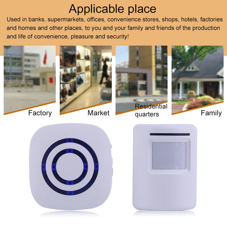 Wireless Digital Doorbell with PIR Sensor Infrared Induction Alarm Door