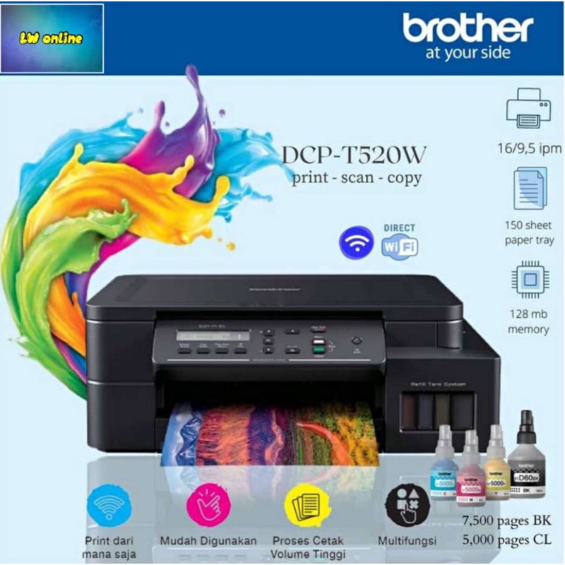 Brother DCPT520W All In One ink tank Printer ( Wireless, Print , Scan