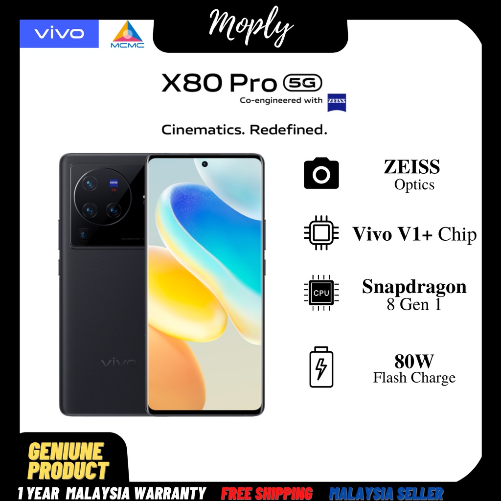 Vivo X80 Pro 5G (12+256GB) Snapdragon 8 Gen 1 ZEISS Optics 80W