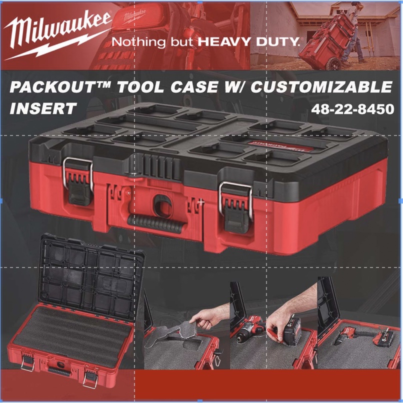 Milwaukee Packout Tool Box with Customisable Foam Insert 48228450