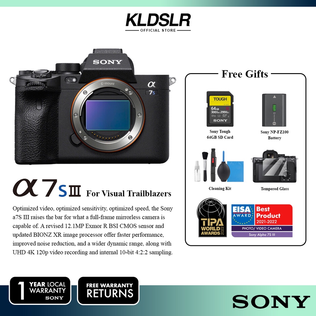 Sony A7SIII / A7S III / A7S3 Mirrorless (Sony Malaysia Warranty) (FREE