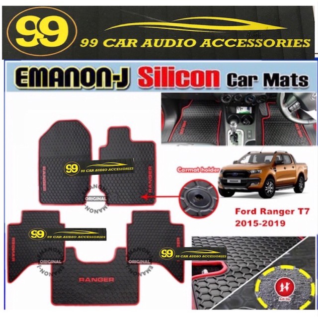 FORD RANGER T7 20152019 EMNONJ SILICON CAR FLOOR MATS WATERPROOF