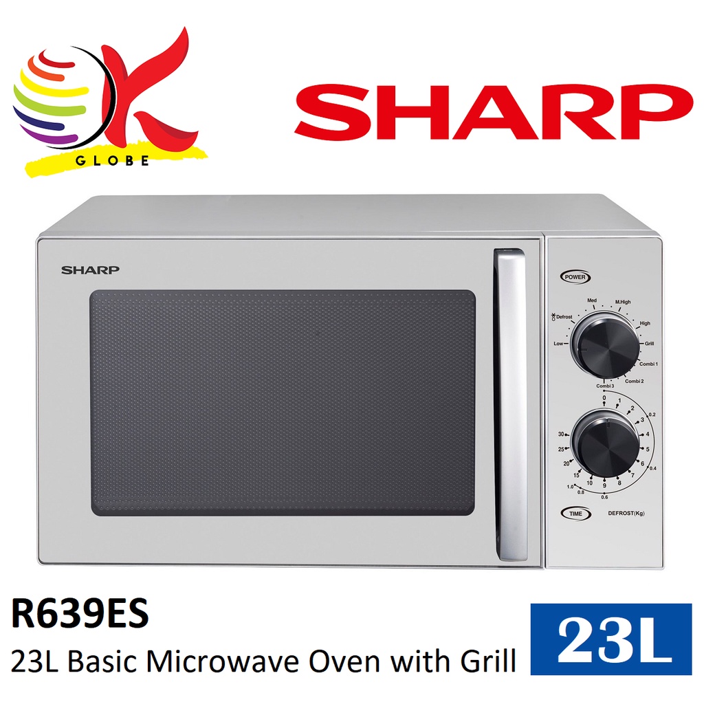 SHARP R639ES 23L 900W BAISC MICROWAVE OVEN WITH GRILL, 2WAY DEFROST