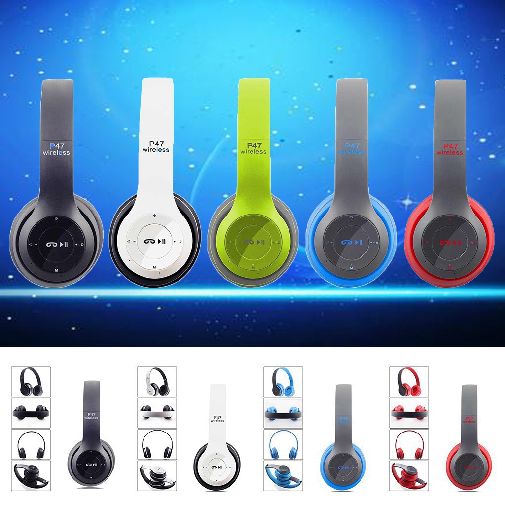 ORIGINAL P47 Bluetooth Wireless Headphones Over Foldable Headset With