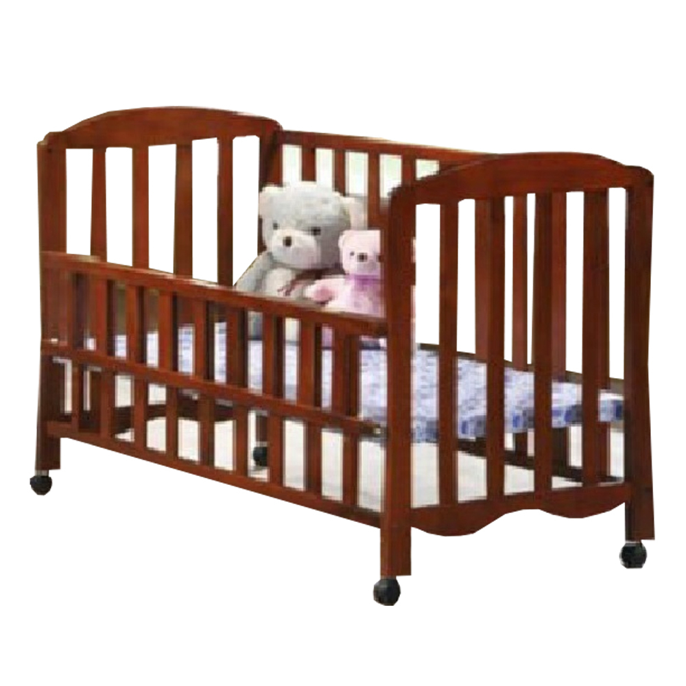 MXBF663 Natural Solid Wood Baby Cot Bed Frame with Caster