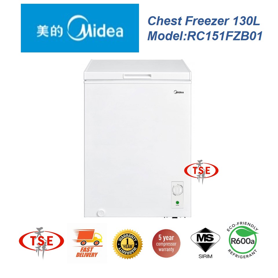Midea MDRC151FZB01 Chest Freezer Eco Friendly R600a Refrigerant Gross