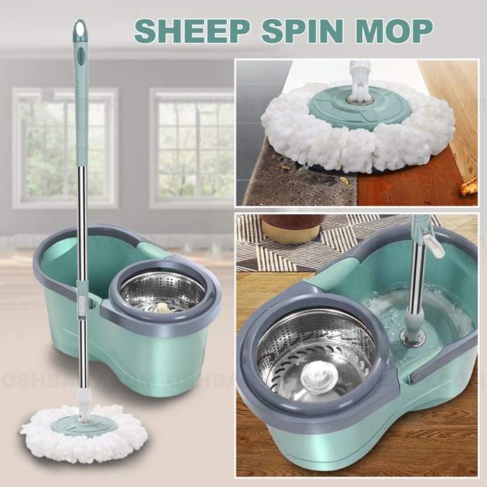 MALAYSIA] MOP TAHAN KARAT PUSING 360 DARJAH Strong Stainless Steel Easy Spin Mop Magic Mop Lazy